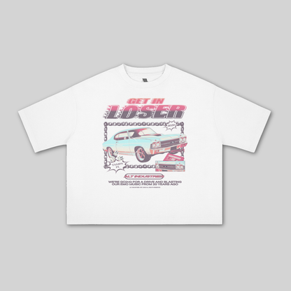 GET IN LOSER "PREMIUM" OVERSIZED CROPPED TEE