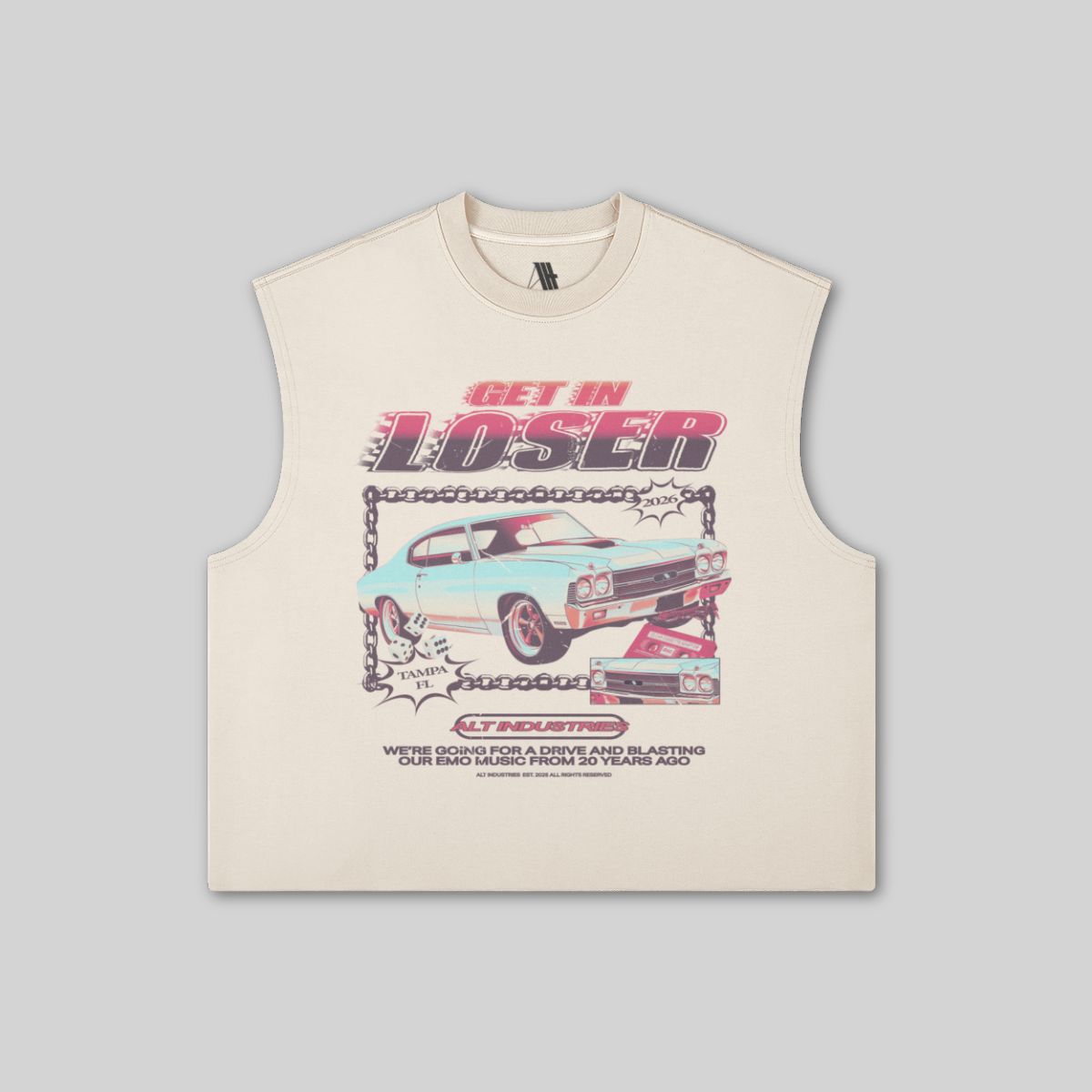 GET IN LOSER "PREMIUM" OVERSIZED CROPPED CUTOFF