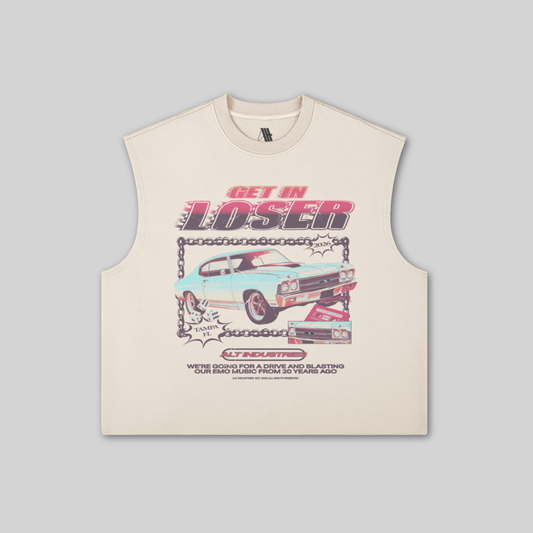 GET IN LOSER "PREMIUM" OVERSIZED CROPPED CUTOFF
