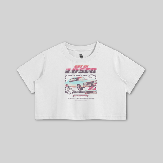 GET IN LOSER "PREMIUM" WOMENS SHORT SLEEVE CROP TEE