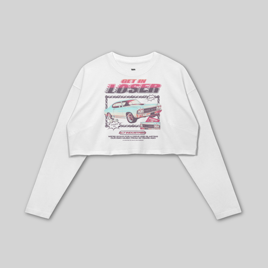 GET IN LOSER "PREMIUM" WOMENS LONG SLEEVE CROP TEE
