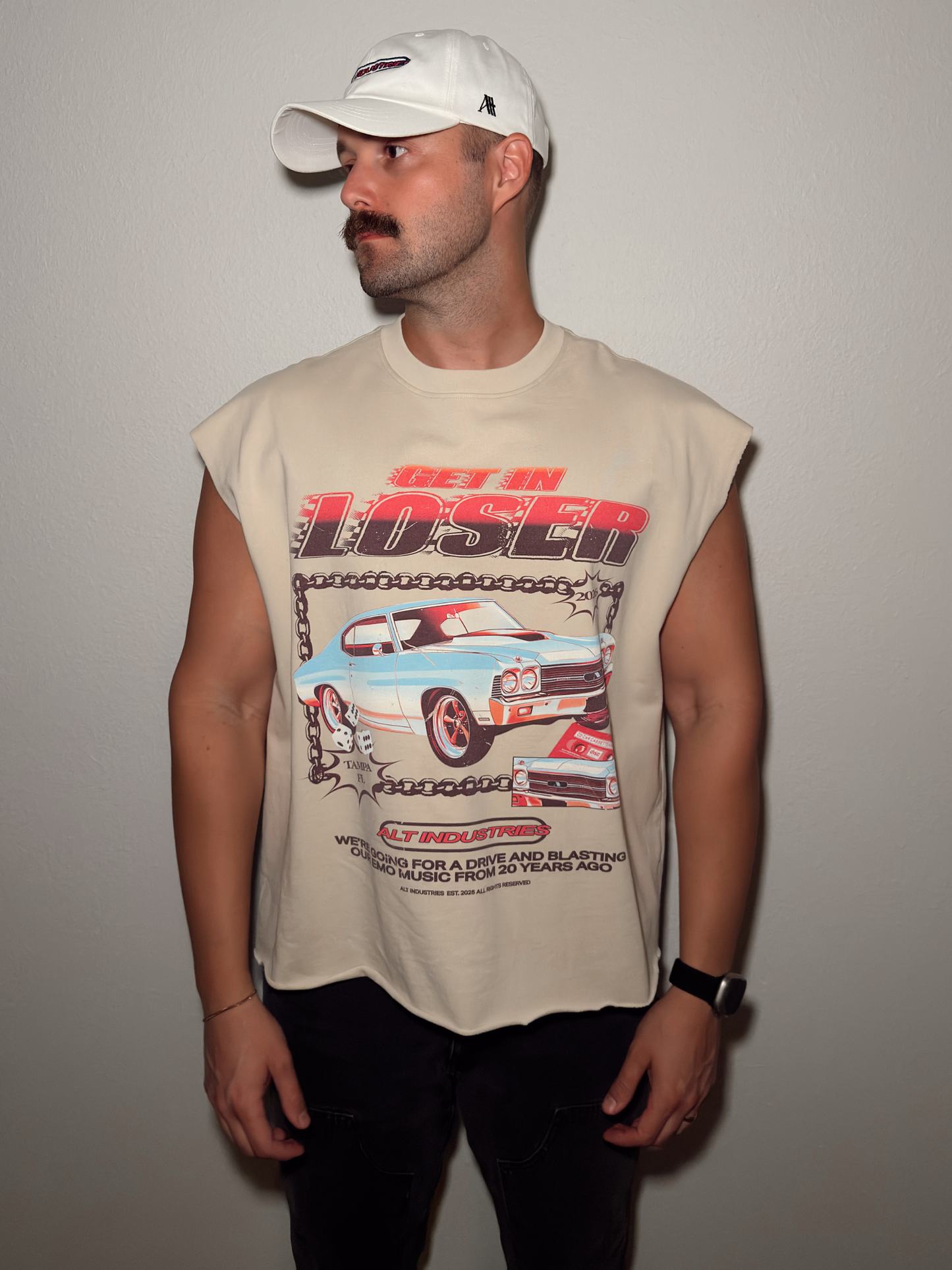 GET IN LOSER "PREMIUM" OVERSIZED CROPPED CUTOFF