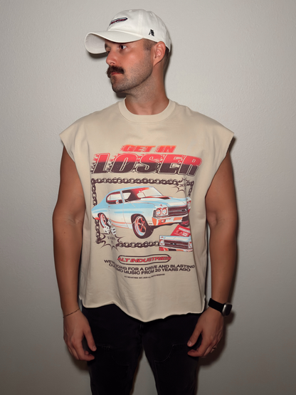 GET IN LOSER "PREMIUM" OVERSIZED CROPPED CUTOFF