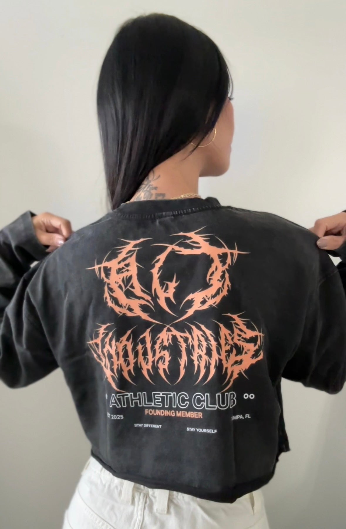 ATHLETIC CLUB WOMEN'S LONG SLEEVE "PREMIUM" CROP TOP