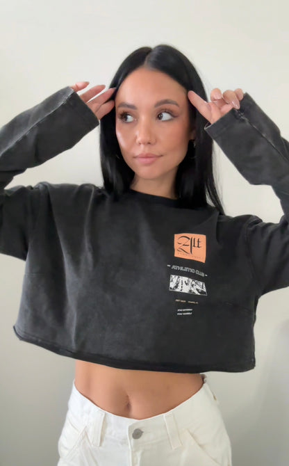 ATHLETIC CLUB WOMEN'S LONG SLEEVE "PREMIUM" CROP TOP