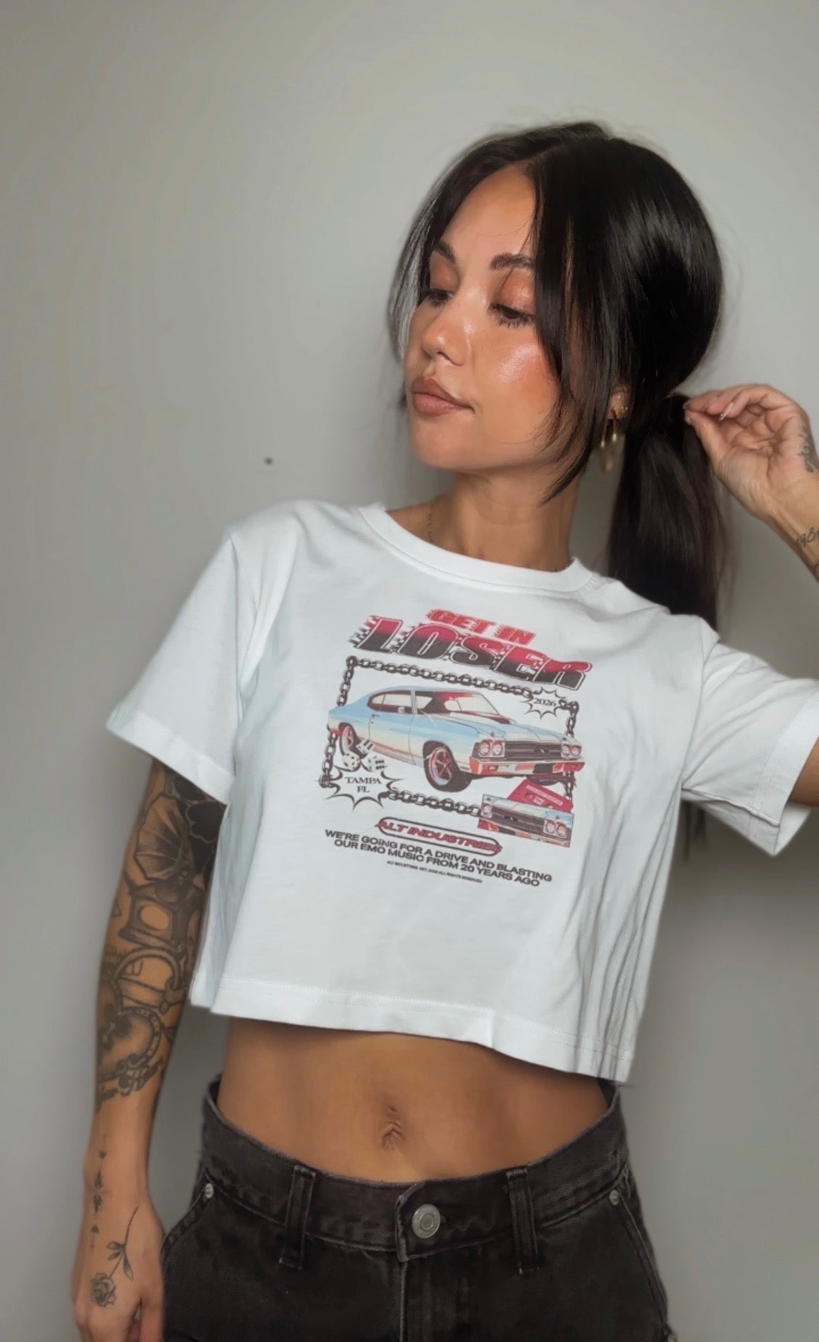 GET IN LOSER "PREMIUM" WOMENS SHORT SLEEVE CROP TEE