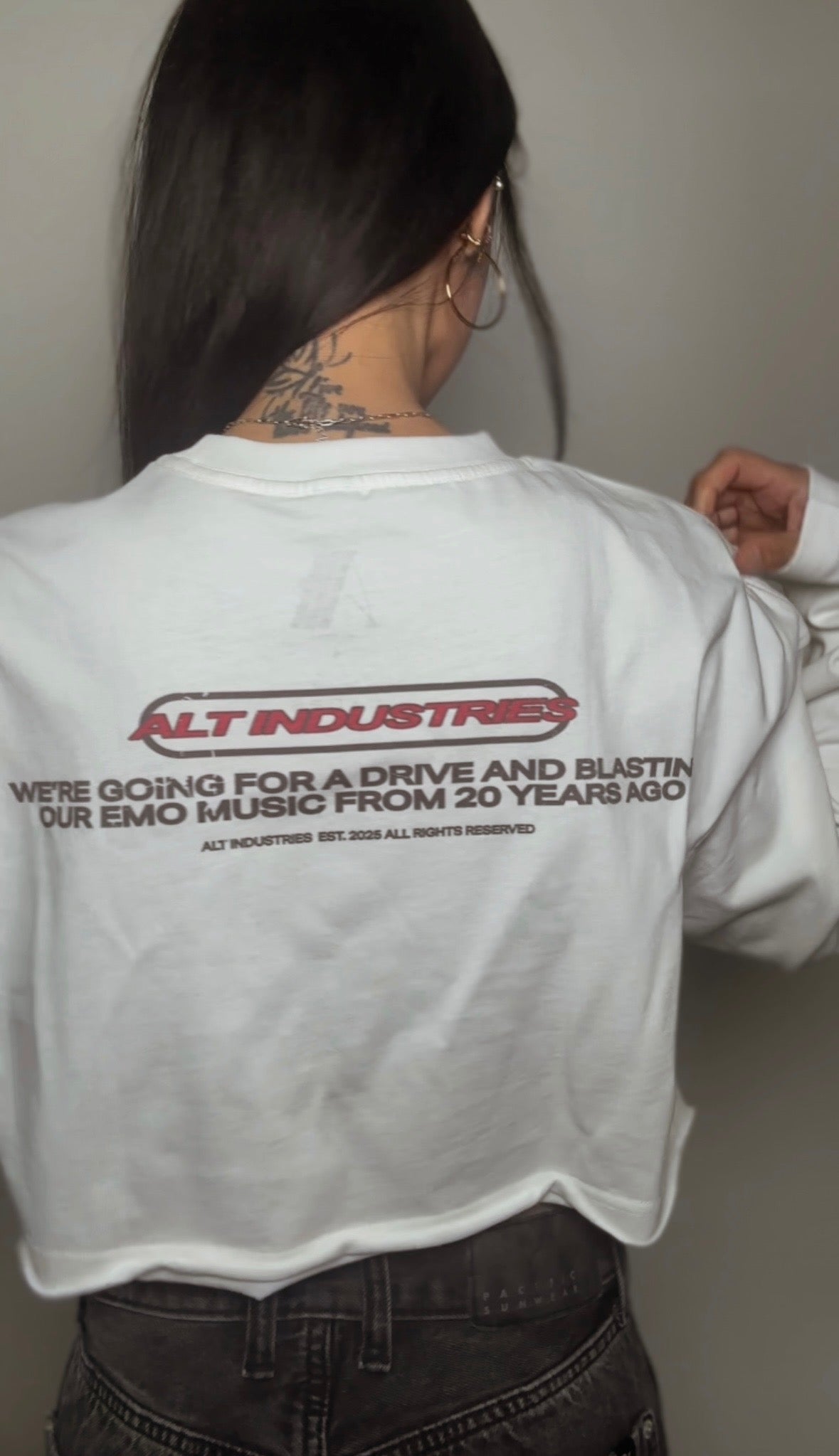 GET IN LOSER "PREMIUM" WOMENS LONG SLEEVE CROP TEE